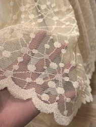 Тънко перде Lace Dots Beige 2