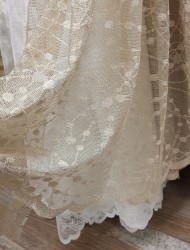 Тънко перде Lace Dots Beige 2