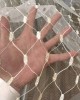 Тънко перде двуцветна бродерия крем и бяло 697