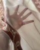 Тънко перде приливащо на вертикални раета в кафяв кестен 672