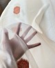 Прозрачно тънко перде с медно кафяви фигури 671